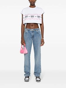 chiaraferragni Chiara Ferragni Straight jeans met geborduurd logo - Blauw