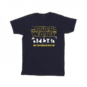 Star Wars jongens silhouetten Force T-shirt 12-13 zwart
