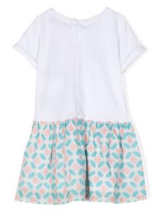 aignerkids Aigner Kids Jurk met hartprint en korte mouwen - Wit