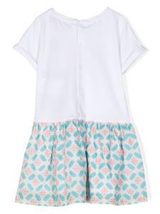 Aigner Kids heart-print short-sleeve dress - Wit