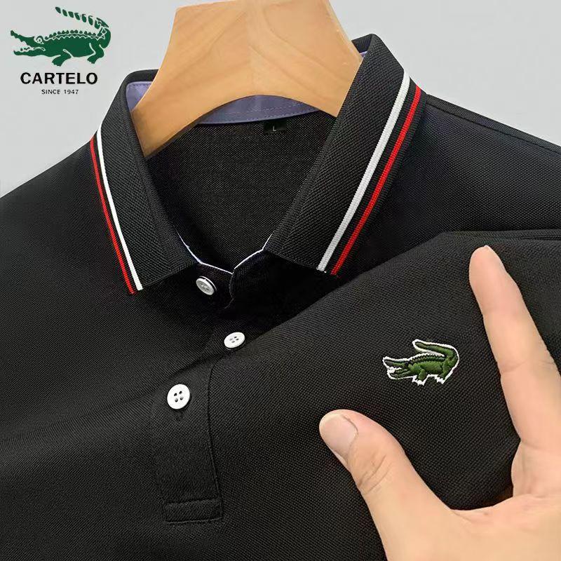 CARTELO Embroidery 2024 Summer New Polo Shirt Men Hot High Quality Men's Short Sleeve Breathable Top Business Casual Polo-shirt for Men
