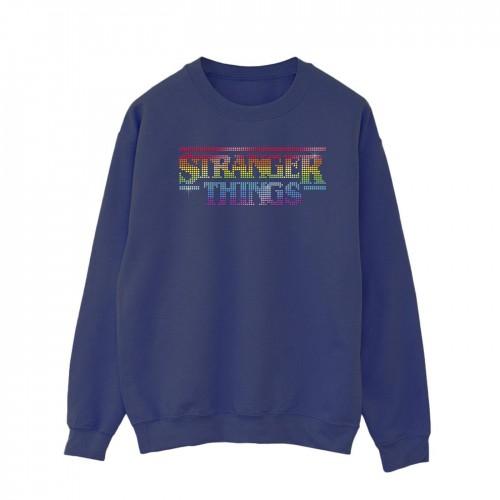 Pertemba FR - Apparel Netflix Mens Stranger Things Rainbow Dot Logo Sweatshirt