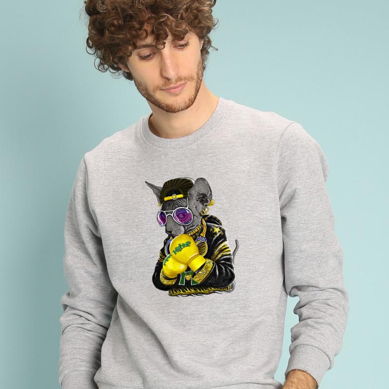 Le Roi du Tshirt Men's Sweatshirt - BOXING CAT SIAMESE