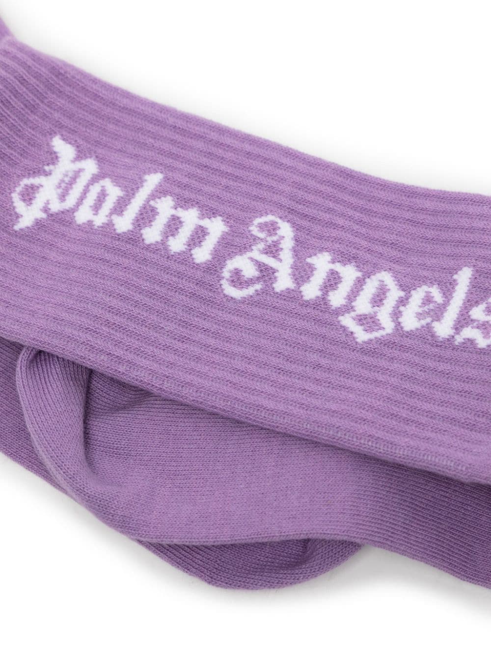 Palm Angels Kids Intarsia sokken - Paars