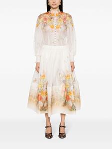 ZIMMERMANN Tranquility midi-rok met bloemenprint - Beige