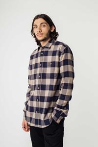 MELA Herren vegan Flanellhemd Sahel Navy Karo