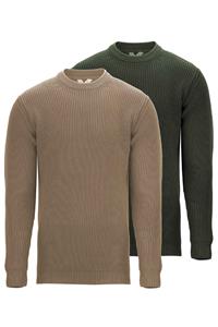 MELA Herren vegan Multipack Strickpullover Ravi Grün Beige