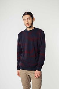 MELA Herren vegan Strickpullover Manav Navy Rot