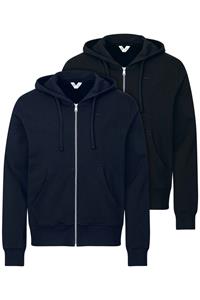 MELA Herren vegan Multipack Zip-Up Hoodie Devadas Schwarz Navy