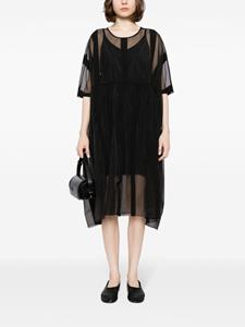 Uma Wang striped sheer midi dress - Zwart