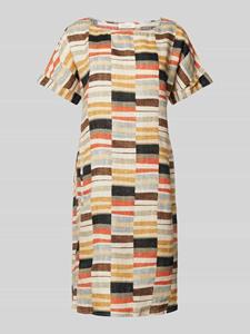 Christian Berg Woman Mini-jurk van linnen met all-over motief