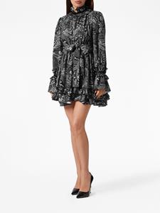 Philipp Plein Mini-jurk met paisley-print - Zwart