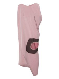 isseymiyake Issey Miyake Asymmetrische midi-jurk met abstracte print - Paars