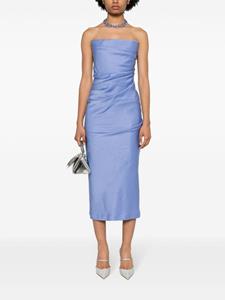 alexperry Alex Perry Strapless satijnen jurk - Blauw
