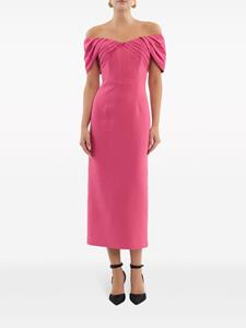 rebeccavallance Rebecca Vallance Anais off-shoulder midi-jurk - Roze