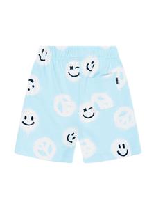 Molo smiley-print organic cotton shorts - Blauw