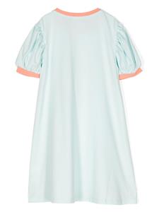 Aigner Kids graphic-print cotton-blend dress - Blauw
