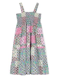 MC2 Saint Barth Kids Katoenen jurk met bloemenprint - Blauw