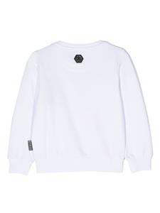 philipppleinjunior Philipp Plein Junior Sweater verfraaid met kristallen - Wit
