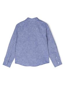 Emporio Armani Kids Shirt van katoenblend met geborduurd logo - Blauw