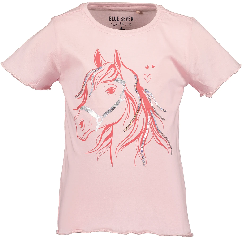 Blue Seven-collectie T-shirt Horses (rose orig)