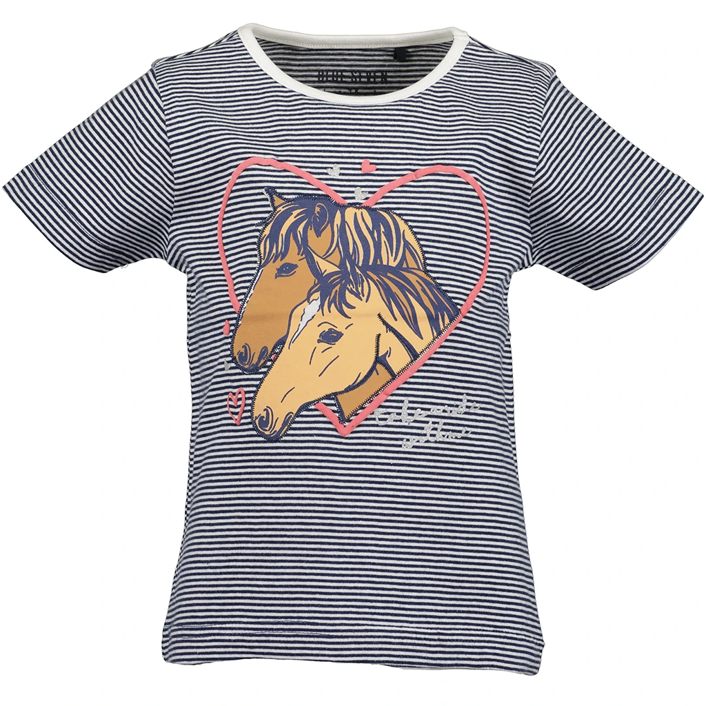 blueseven-collectie Blue Seven-collectie T-shirt Horses (ultramarin orig)
