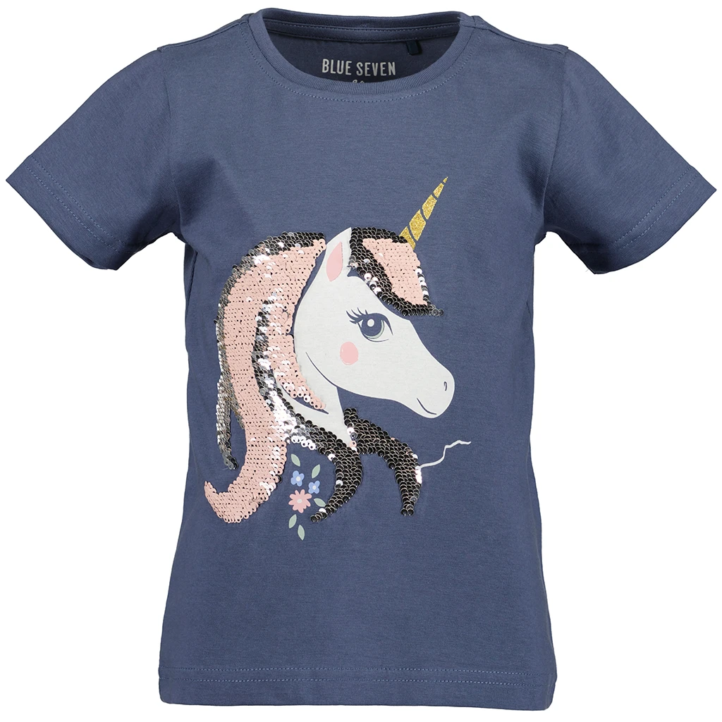 blueseven-collectie Blue Seven-collectie T-shirt Unicorn (jeansblue orig)