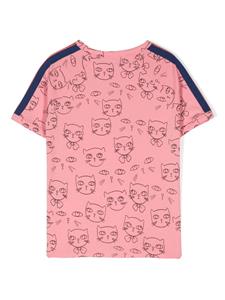 Mini Rodini Cathletes-print crew-neck T-shirt - Roze