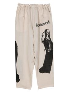 yohjiyamamoto Yohji Yamamoto Broek met toelopende pijpen - Beige