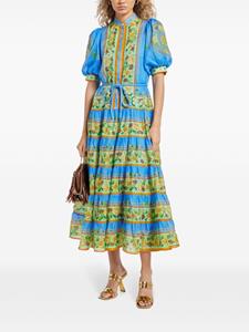 ALEMAIS Linda floral-print midi dress - Blauw