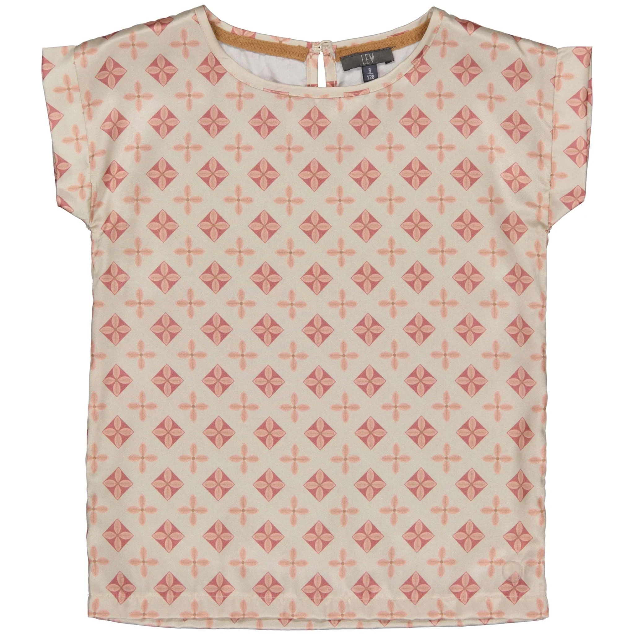 LEVV-collectie T-shirt Defne (aop creme geomatric)