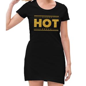 Hot jurkje zwart met gouden glitters dames (44) -