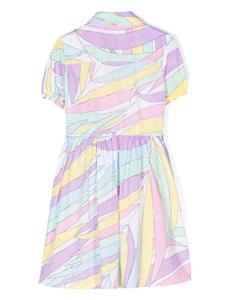 mc2saintbarthkids MC2 Saint Barth Kids Jurk met colourblocking en geborduurd logo - Roze