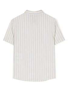 Emporio Armani Kids Gestreept shirt met geborduurd logo - Beige