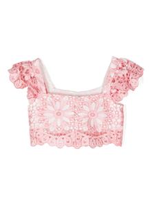 MARLO Broderie anglaise top - Beige