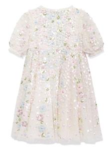 needle&threadkids NEEDLE & THREAD KIDS Jurk met geborduurde bloemen - Beige