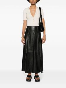 AERON Chateau leather maxi skirt - Zwart