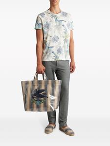 ETRO Chino met pied-de-poule jacquard - Blauw