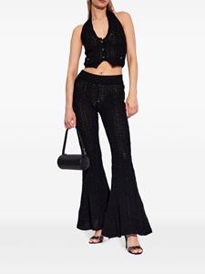 The Mannei Garonna crochet flared trousers - Zwart