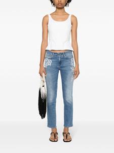 ermannofirenze ERMANNO FIRENZE Skinny jeans met geborduurde bloemen - Blauw