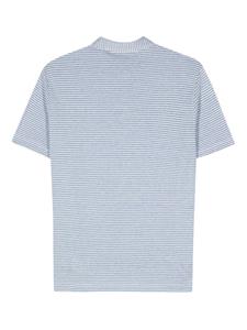 Zanone Gestreept katoenen linnen poloshirt - Blauw