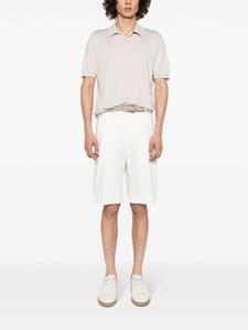 Eleventy Fijngeribbeld poloshirt - Beige