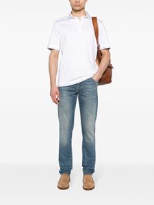 brunellocucinelli Brunello Cucinelli Katoenen poloshirt met contrasterende afwerking - Wit