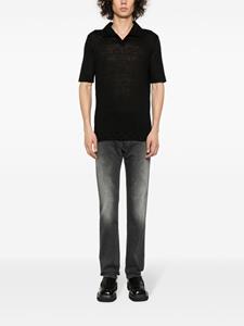 Cruciani Linnen poloshirt - Zwart