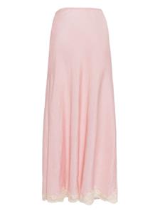 Rixo Maxi-rok met afwerking van kant - Roze