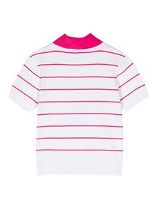 Dsquared2 striped cropped polo top - Wit