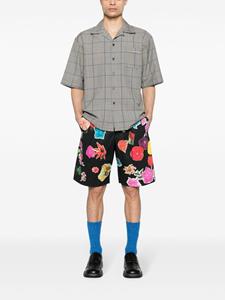 Marni Flowers Collage-print poplin shorts - Zwart