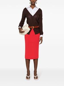 JOSEPH chunky-ribbed skirt - Rood