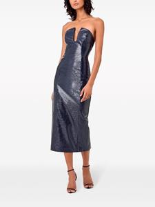 Nicholas Katherine midi-jurk van imitatieleer - Blauw