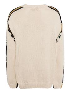 Casey Casey side-stripe ribbed-knit jumper - Beige